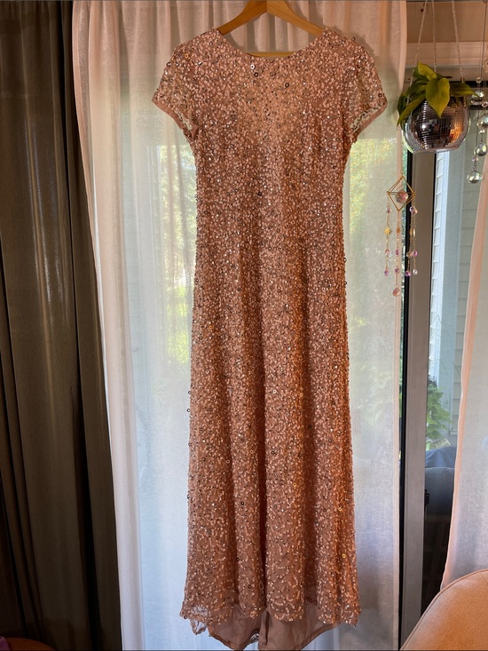 Adrianna Papell Dresses & Skirts - Adrianna Papell BHLDN Rose Gold Sequin Maxi Dress